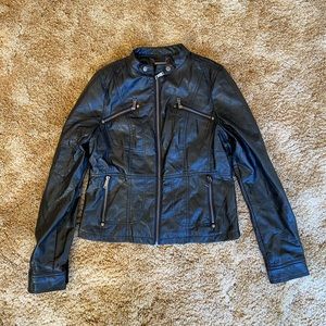 Faux leather moto jacket